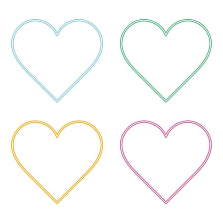 Heart Icon Vector with Four Color Variationsのイラスト素材