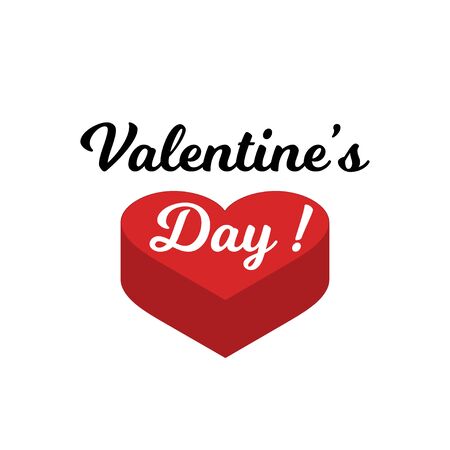 Love heart isometric icon. Vector illustration. 3d concept . Valentine's Dayのイラスト素材