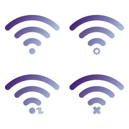 WIFI icon vector, Wireless internet Sign isolated on white background, Icon with gradient for graphic and web design.のイラスト素材