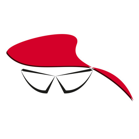 Red sunglasses on a white background, vector illustration, eps 10のイラスト素材