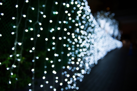 white lights bokeh on the wall  backgroud