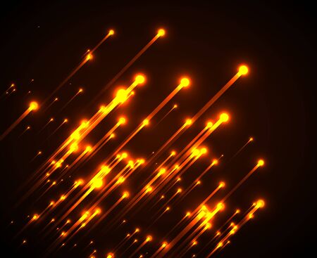 Orange neon light rays. Abstract glowing background.のイラスト素材