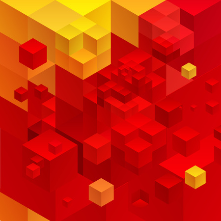 Cubic abstract background. Red background fantastic looking.のイラスト素材