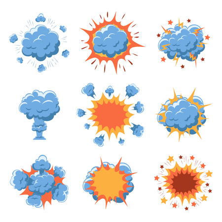 Cartoon comic explosion. Drawings for comics and childrens books.のイラスト素材