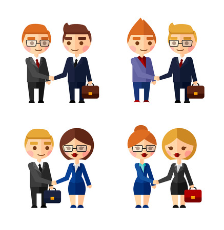 Successful negotiations. Set of people communicating among themselves.のイラスト素材