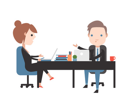 Business negotiations. People at work in the office. Business or office people.のイラスト素材