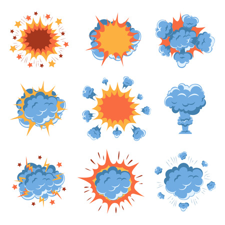 Cartoon comic explosion. Drawings for comics and childrens books.のイラスト素材