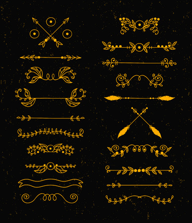 Graphic elements calligraphic vector sets for designers.のイラスト素材
