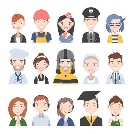 People of different professions. On a white background.のイラスト素材