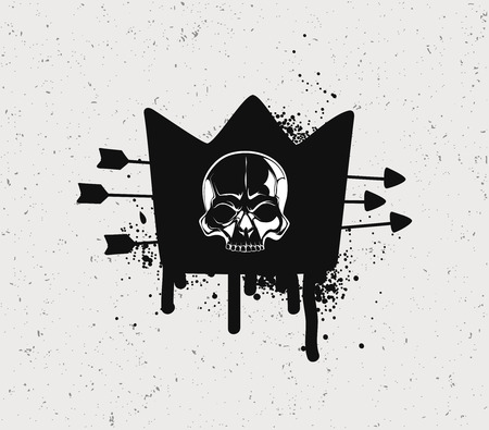Black crown with the skull. The symbol of revolution on a pirate ship.のイラスト素材