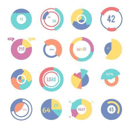 Set of different pie charts. Modern infographics for presentations.のイラスト素材