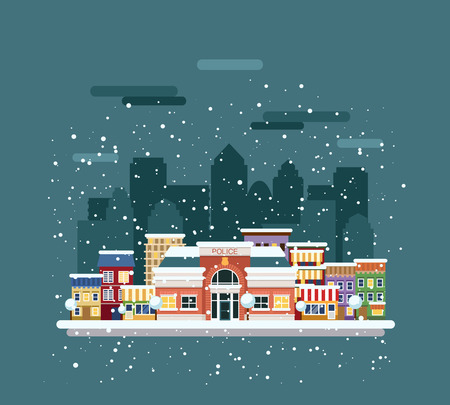 Police office in the city. Urban concept.のイラスト素材
