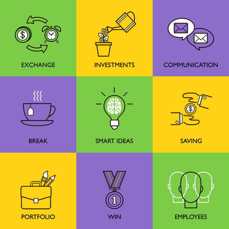The business concept. The set of elements on a colored background.のイラスト素材