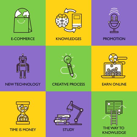 The business concept. Set of icons on white background.のイラスト素材