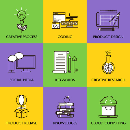 The business concept. Set of icons on white background.のイラスト素材