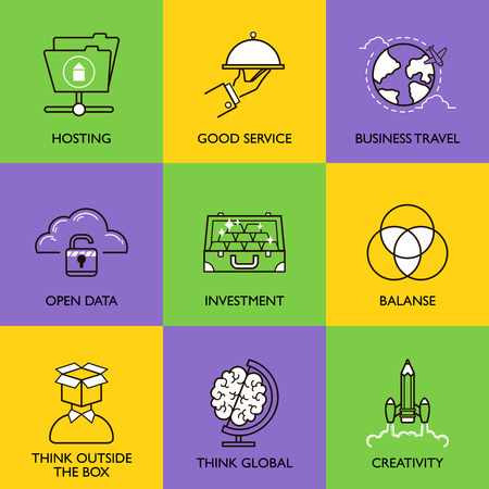 The business concept. Set of icons on white background.のイラスト素材