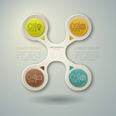 Step-by-step. Colour 3D illustration. With shadows on a colored background.の写真素材