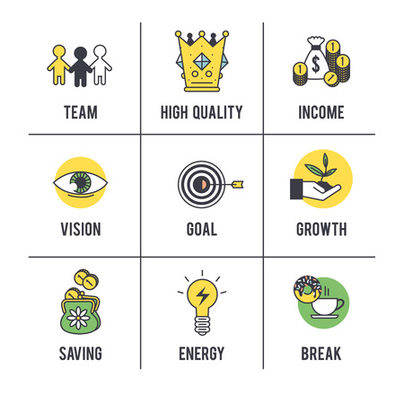 The business concept set. Icons on white background.のイラスト素材