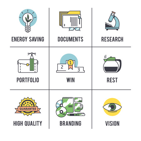 The business concept set. Icons on white background.のイラスト素材