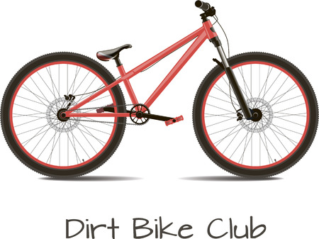 Dirt bike club. Bike detached on a white background with the text.のイラスト素材
