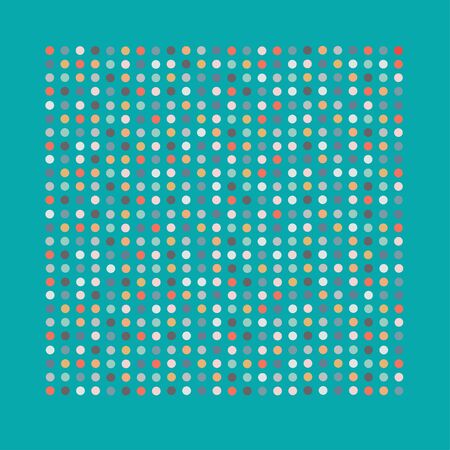 Simple geometric background. Green background with colored dots.のイラスト素材