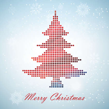 Christmas tree cardのイラスト素材