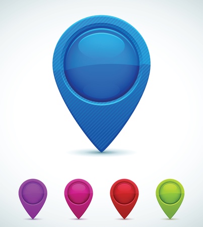 Set of Colorful Map Markersのイラスト素材