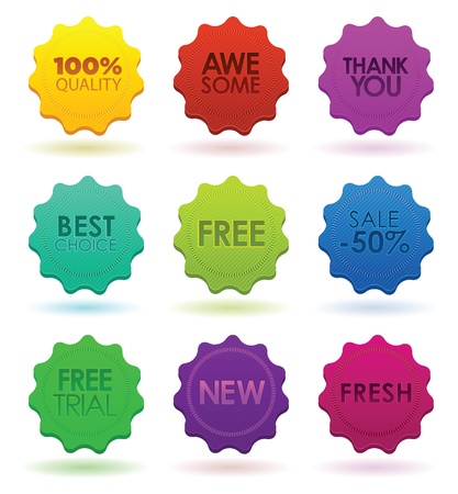 Colored badgesのイラスト素材