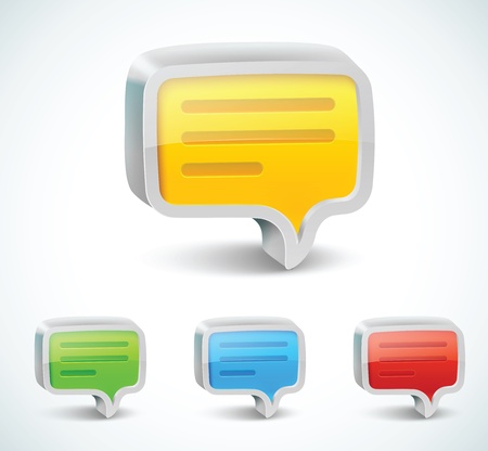 Colorful 3d bubble speech iconのイラスト素材
