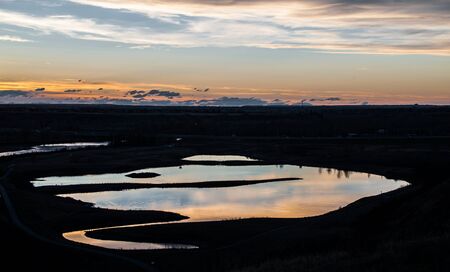 Sunset over the Chaparral Valley, Calgary Alberta Canadaの写真素材