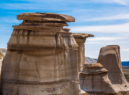 Hoodoos at Drumheller Alberta Canadaの写真素材