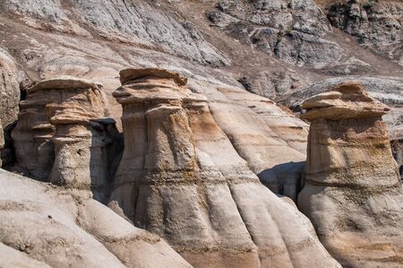 Hoodoos at Drumheller Alberta Canadaの写真素材