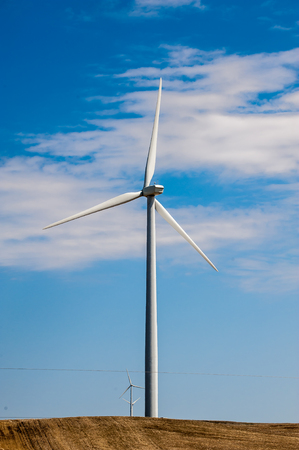 Harnessing green energy in Oil country, Drumheller Albertaの写真素材