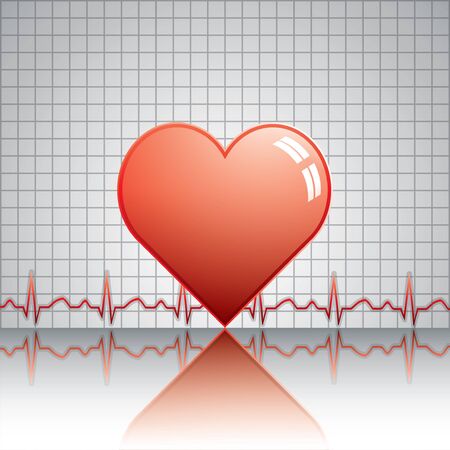 Heart with ekg Medical vectorのイラスト素材
