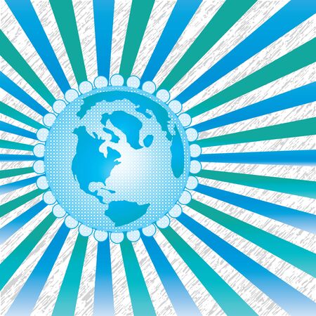 Earth globe whit raysのイラスト素材