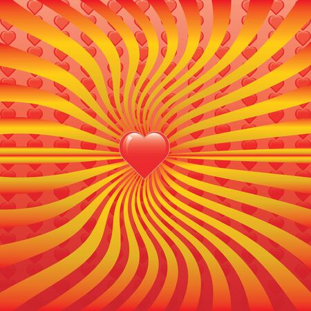 Vector isolated heart against the background radiation のイラスト素材