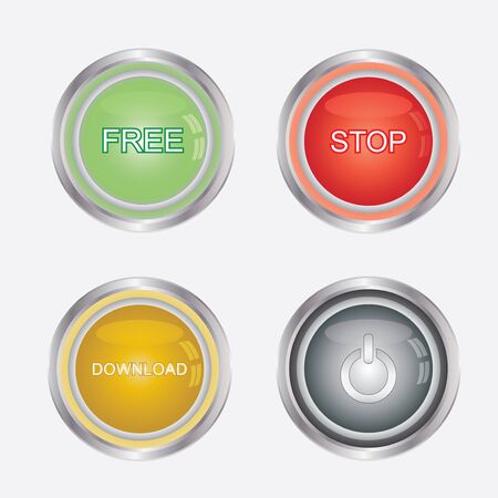Media buttons isolated on whiteのイラスト素材