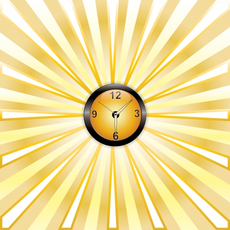 Nice yellow clock whit raysのイラスト素材