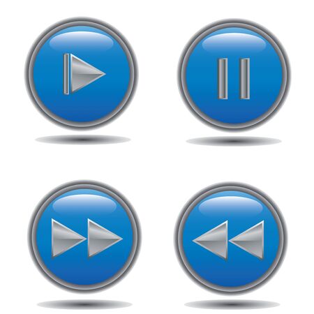 Media player buttons on white backgroundのイラスト素材