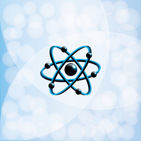 Molecule illustration over blue backgroundのイラスト素材