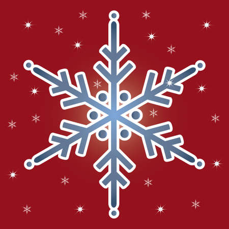 Red background with  snowflake  のイラスト素材