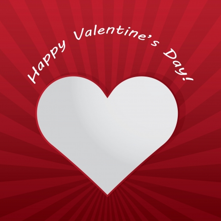 Valentine Day Heart with Light Rays のイラスト素材