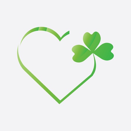 Heart icon with clover leaf icon  vectorのイラスト素材