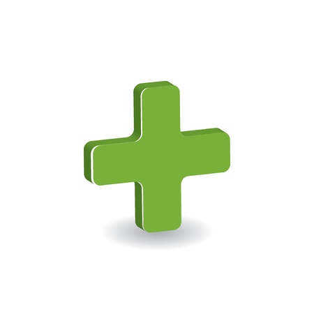 Pharmacy symbol - green cross on white. のイラスト素材