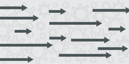 Background consisting of gears and arrows.the concept of motion.のイラスト素材