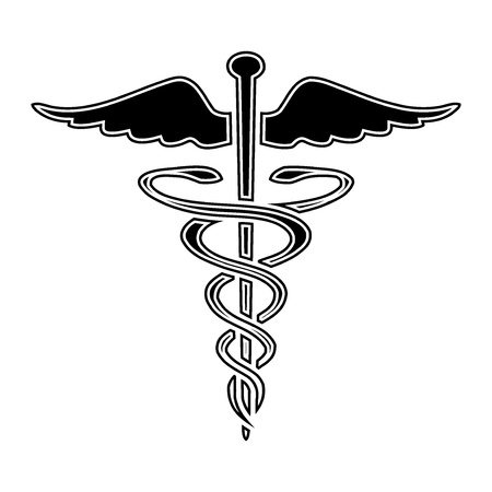 Caduceus medical symbol illustration.のイラスト素材
