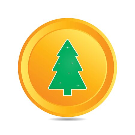 Vector  button (web element) with christmas tree.vectorのイラスト素材