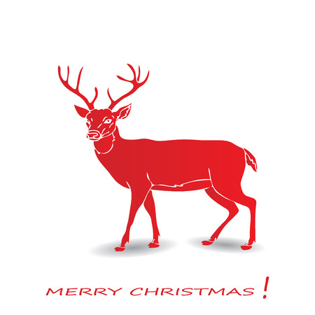 Vector illustration of a red reindeer isolated on white background のイラスト素材