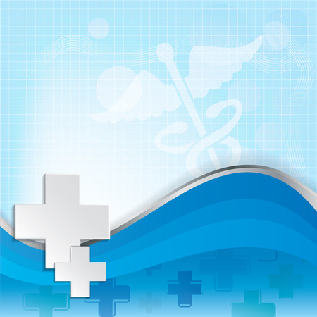 Abstract medical background with caduceus medical symbolのイラスト素材