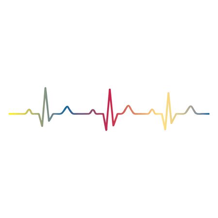  EKG signal on white background.vector.EPS10のイラスト素材